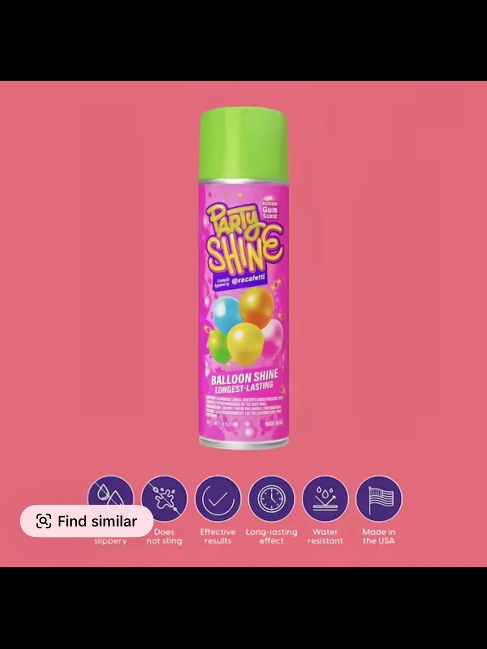 Bubble Gum Balloon Shine Spray, Silicone Spray for Latex Balloons